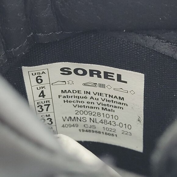 NWT Sorel Womens Lennox Lace Combat Boots Black Size 6 Waterproof Leather - Picture 10 of 12